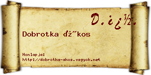 Dobrotka Ákos névjegykártya
