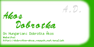 akos dobrotka business card